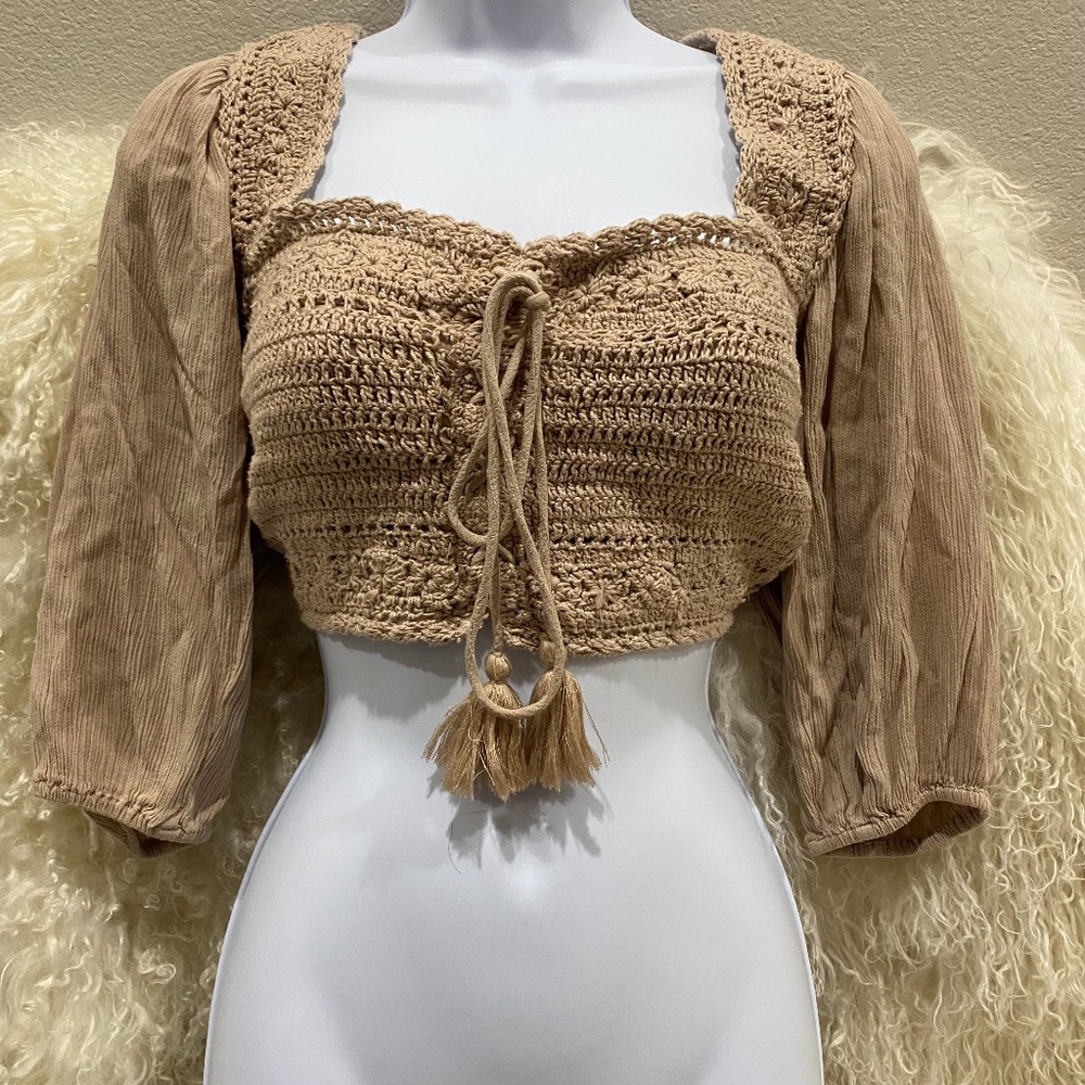 American Eagle Crop Crochet Top